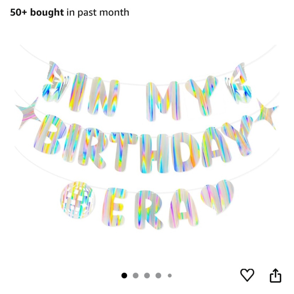 Holographic Birthday Banner- Taylor swift theme